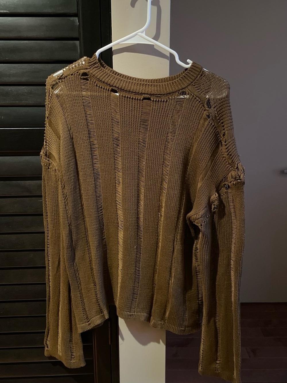 Distressed sweater look oversized